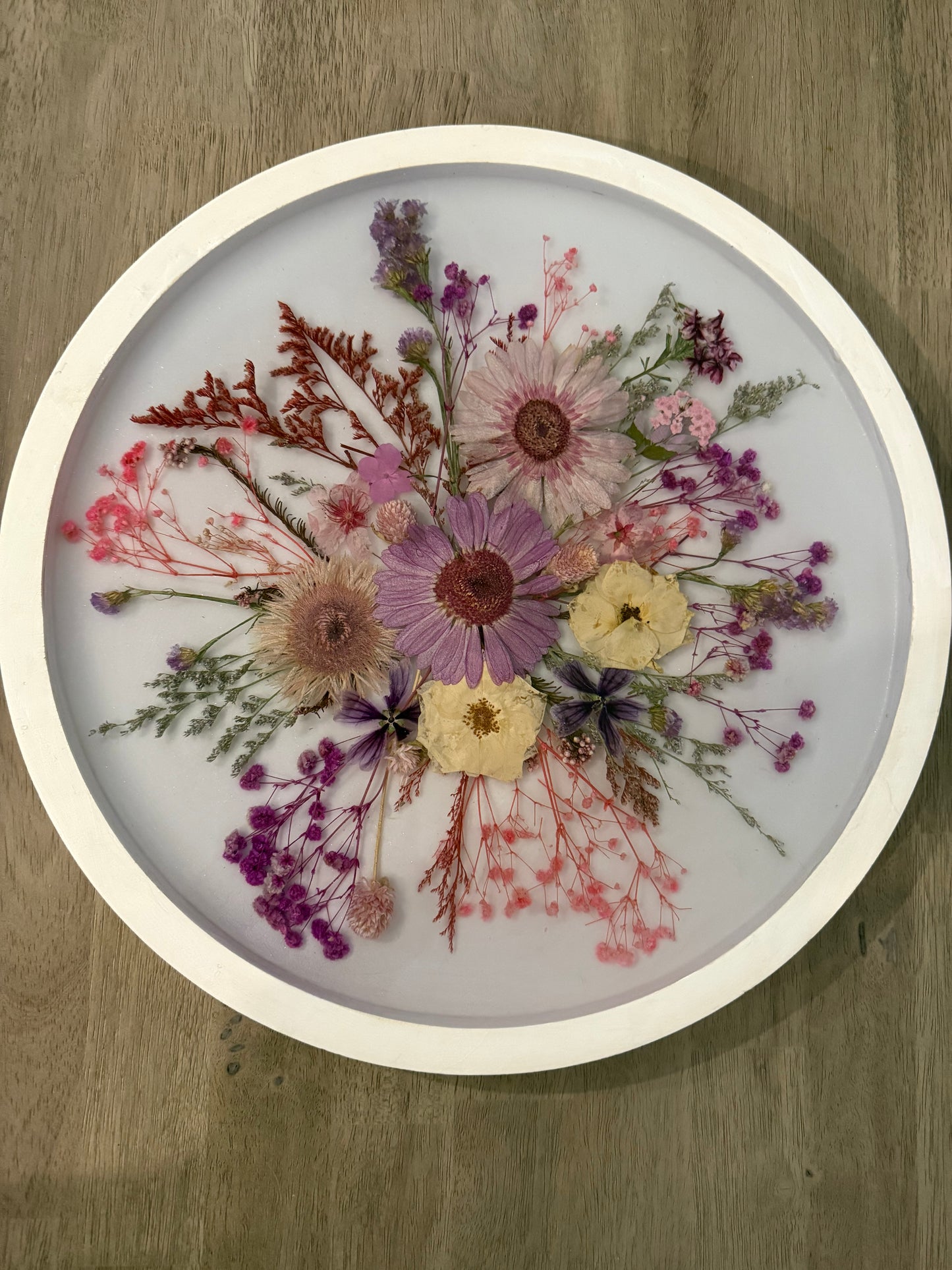 Resin and Wood Round Art