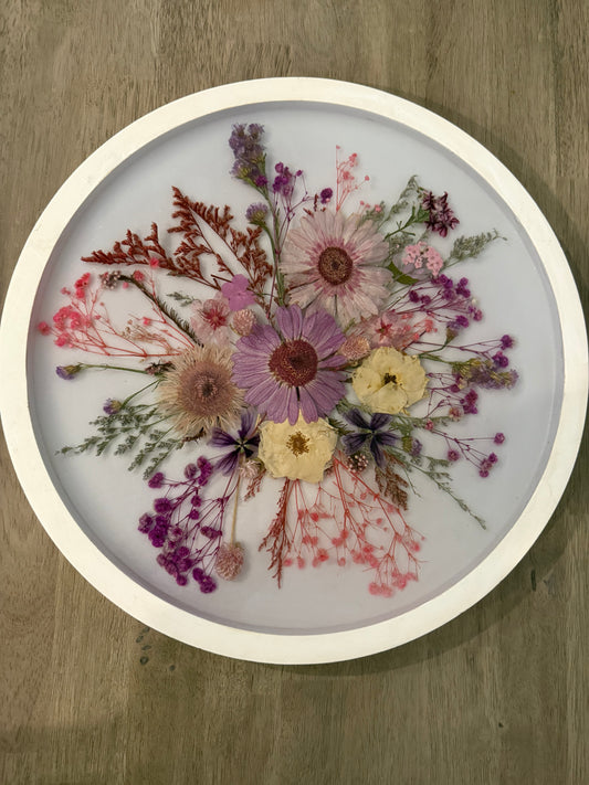 Resin and Wood Round Art
