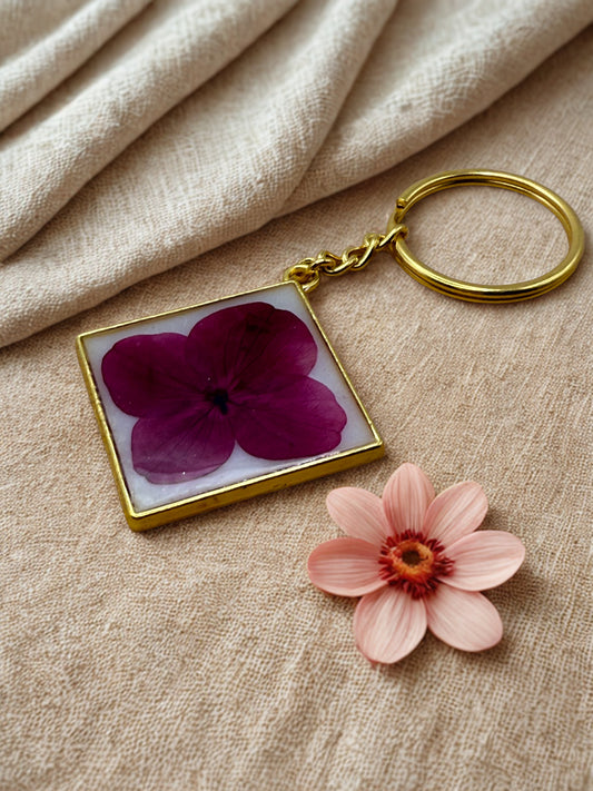 Pink Flower Keychain