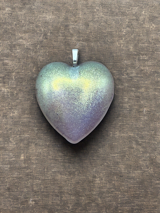 White Glitter Heart Pendant